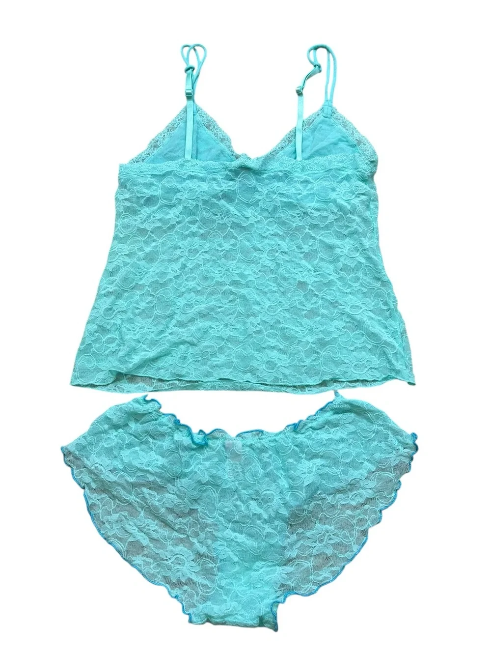 Victoria’s Secret Angels‎ Turquoise Lace Camisole and Matching Panties Size S/M_2